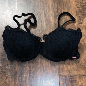 Victoria’s Secret PINK Black Lace Push-up Bra 32A